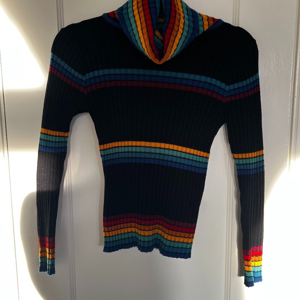 Vintage 70s Rainbow Turtleneck Sweater